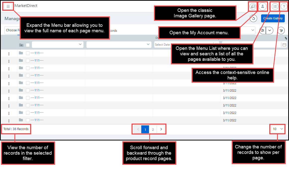 Manage Image Galleries